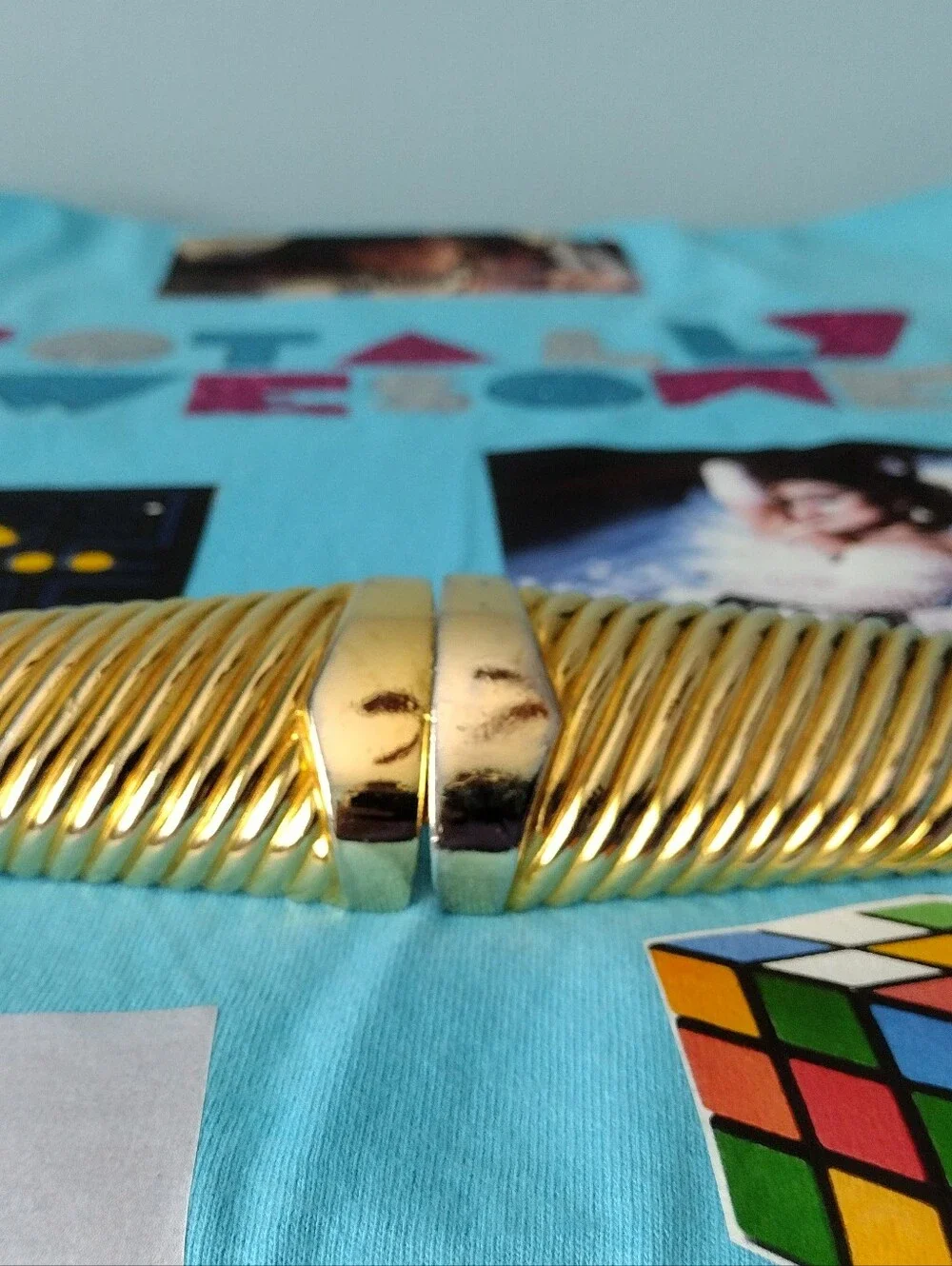 Accessocraft N.Y.C. 80s Gold-Tone Ribbed Belt Buckle